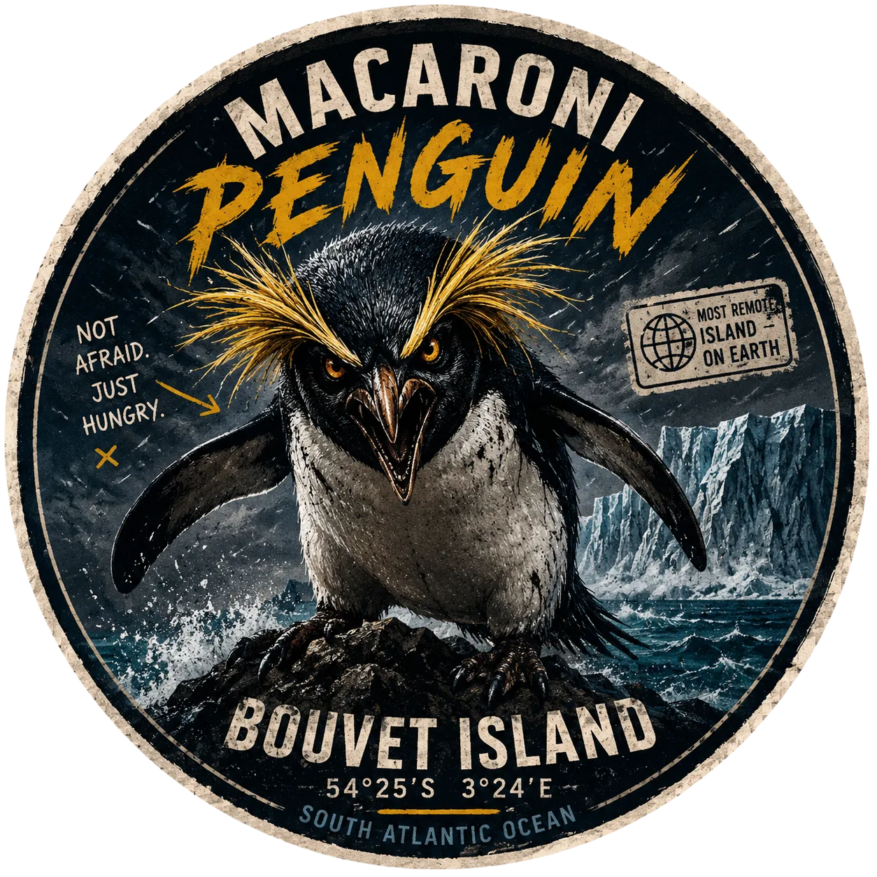 Macaroni penguin Bouvet Island badge